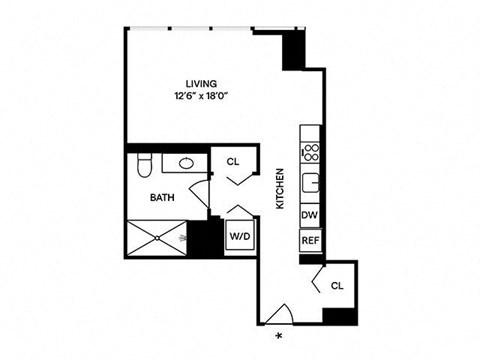 Sentral Michigan Avenue - S2 Studio Deluxe Loft Floor Plan